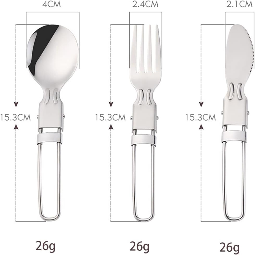 Commercial Kitchen Knife Set - キャンプ用食器セット ステンレス製キッチンアクセサリー スプーン フォーク ナイフ ナイロンバッグ付き