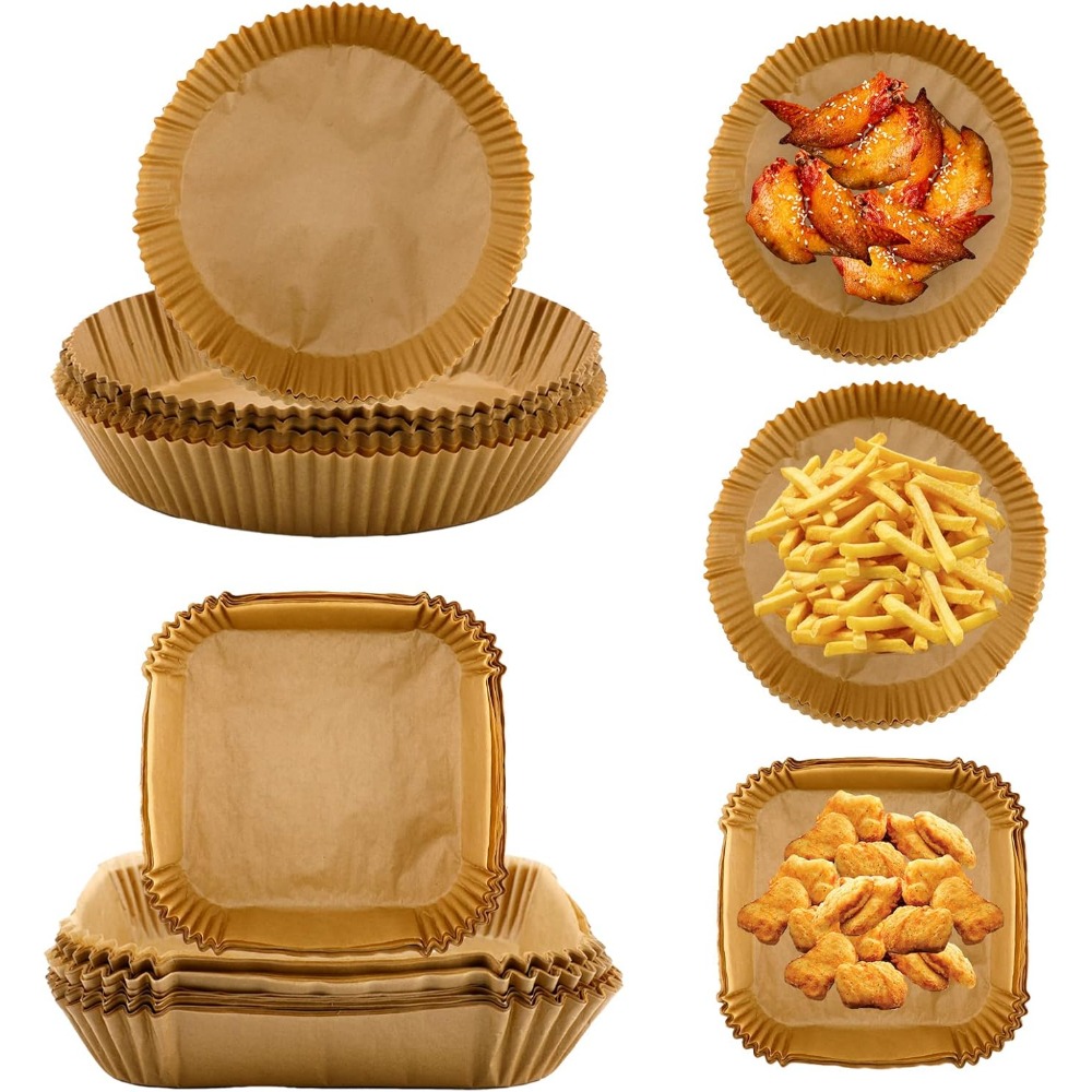 Commercial Kitchen Pans - 使い捨てエアフライヤー,丸型,正方形,長方形,焦げ付き防止,特殊サイズ,ベーキングペーパー,キッチンアクセサリー,50個,100個