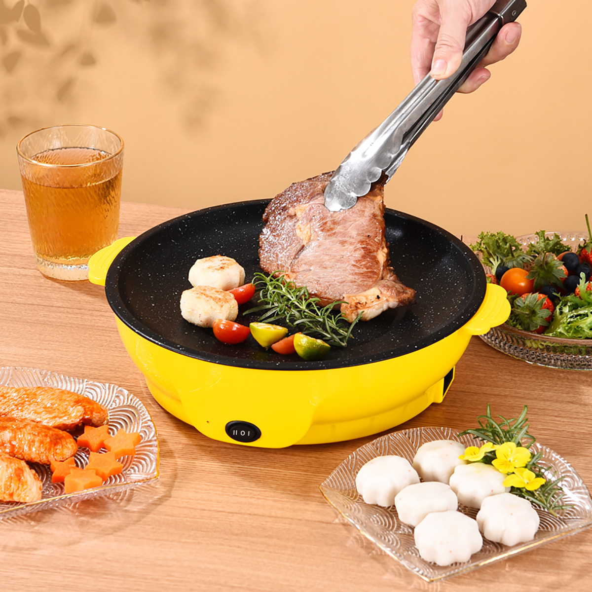 Rotary Bakery Oven - 220V 多機能電気ベーキングトレイ Koekenpan Niet-Plakkerige グリル Geroosterde