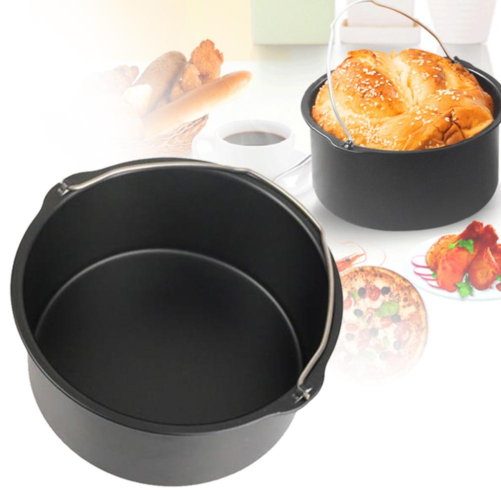 Commercial Kitchen Pans - 焦げ付き防止ラウンドベーキングトレイパン、ローストバスケット耐熱皿、エアフライヤーアクセサリー、ケーキ型、6 7 8