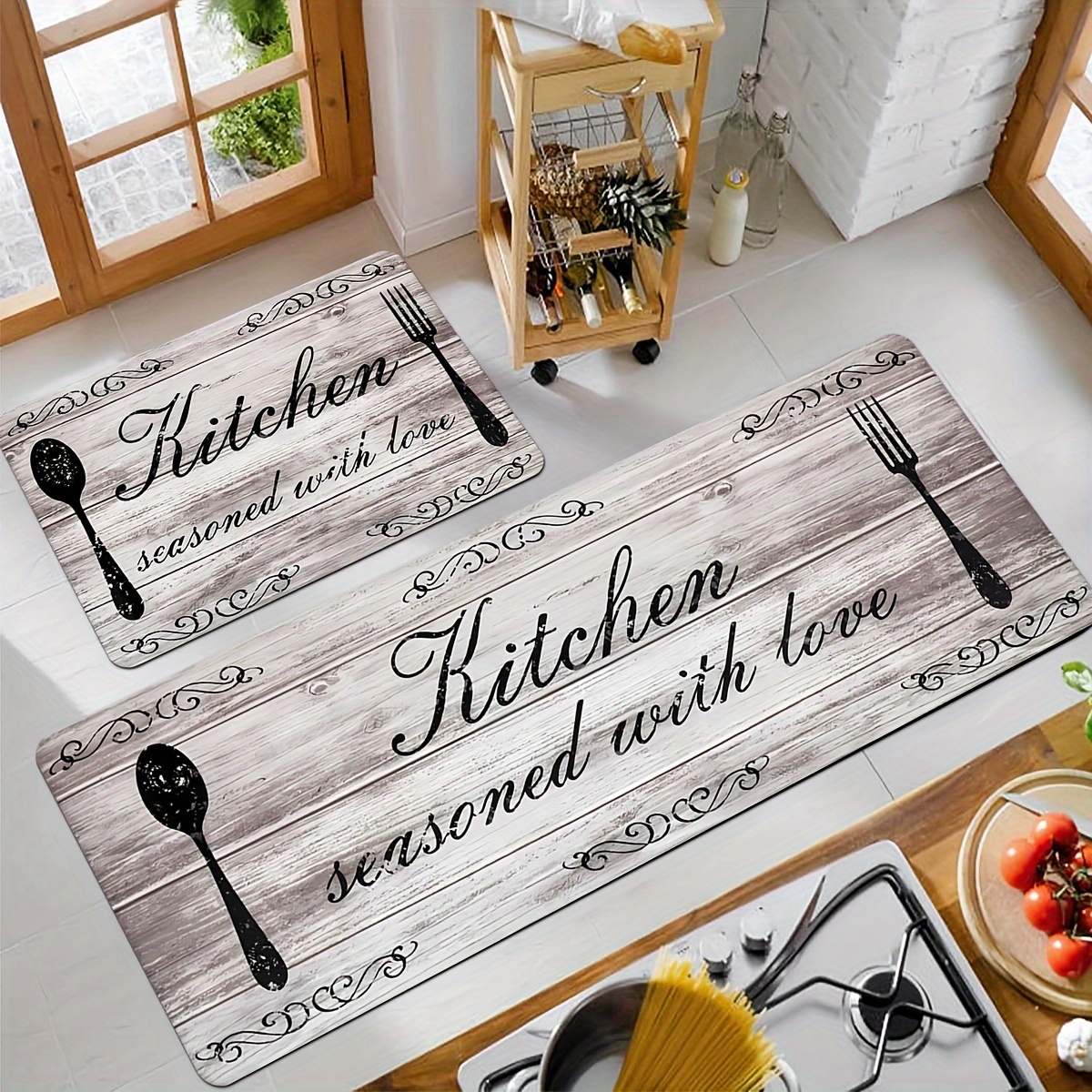 Commercial Kitchen Vinyl - ヴィンテージビニールカーペットマットラグ家の装飾キッチンフロアラグ長い廊下レトロ音楽パターンノスタルジックスタイル屋内エリアラグ