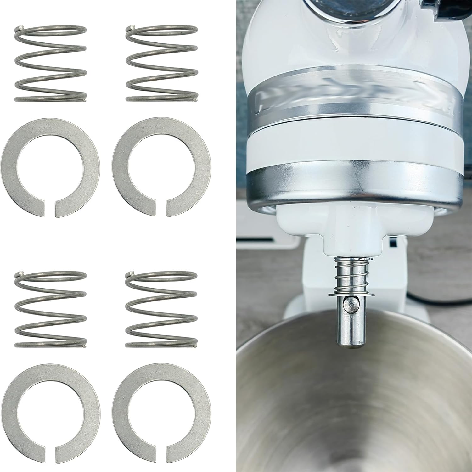 Commercial Kitchenaid - 2024 新しいステンレス鋼のスプリングとワッシャー 4 パックキッチンエイドスタンドミキサー 3.5/4/5/6/7/8Qt キッチンエイドミキサーアクセサリーに適合