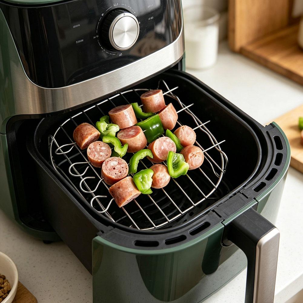 Commercial Kitchen Pans - エアフライヤー スクエアグリル ステンレススチール、バーベキュースキュワーグリル4本付き、エアフライヤーアクセサリー、クッキングラック、キッチン
