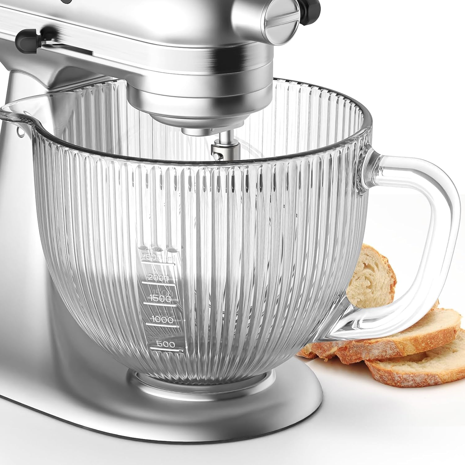 Commercial Kitchenaid - GVODE キッチンエイドミキサー用ガラスボウル、4.5-5クォートチルトヘッドキッチンエイド用ガラスミキサーボウルスタンドミキサー用注ぎ口と