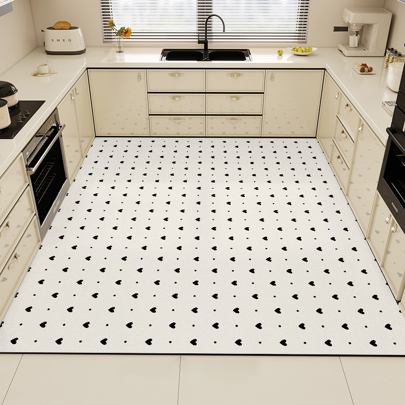 Commercial Kitchen Vinyl - 黒キッチンラグ Pvc 防水大型カーペット家の装飾ビニールレザーノンスリップ抗疲労フロアマット Alfombra Pvc Cocina