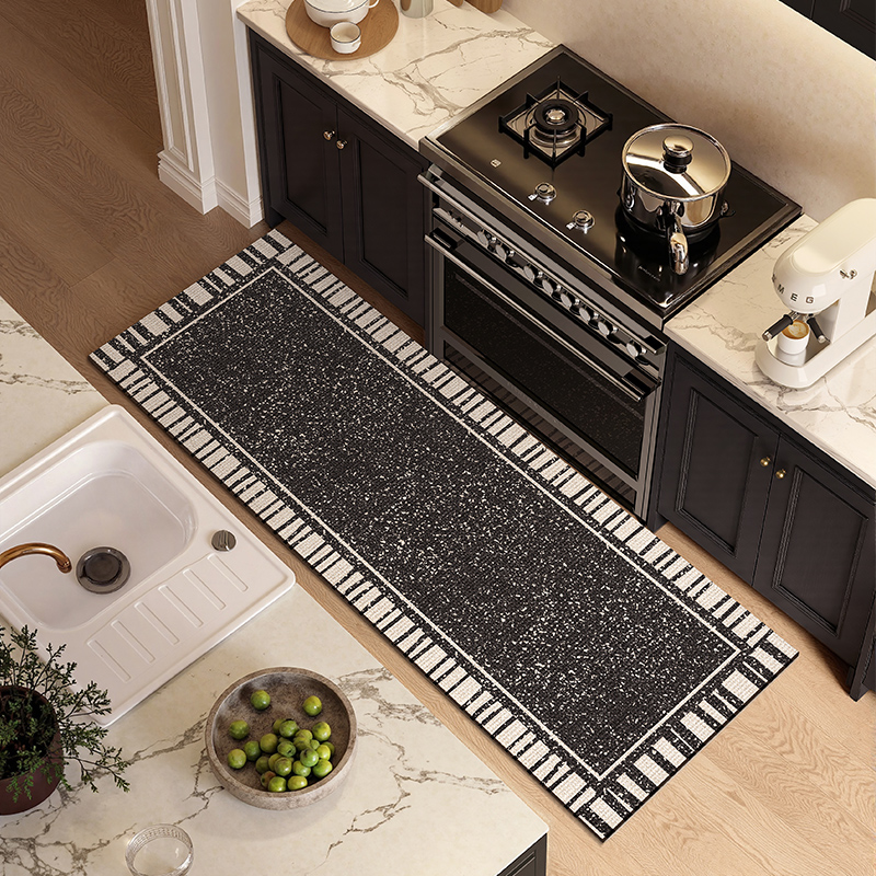 Commercial Kitchen Vinyl - キッチンフロアマット滑り止め抗疲労カーペットPVCレザー防水フットマットロングラグモダンなスタイルの家の装飾ビニールラグ
