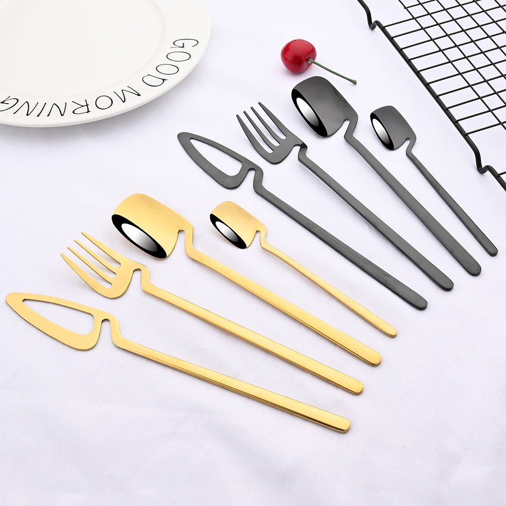 24 個西洋黒食器ステンレス鋼カトラリーセットナイフフォーク - Commercial Kitchen Knife Set review and price