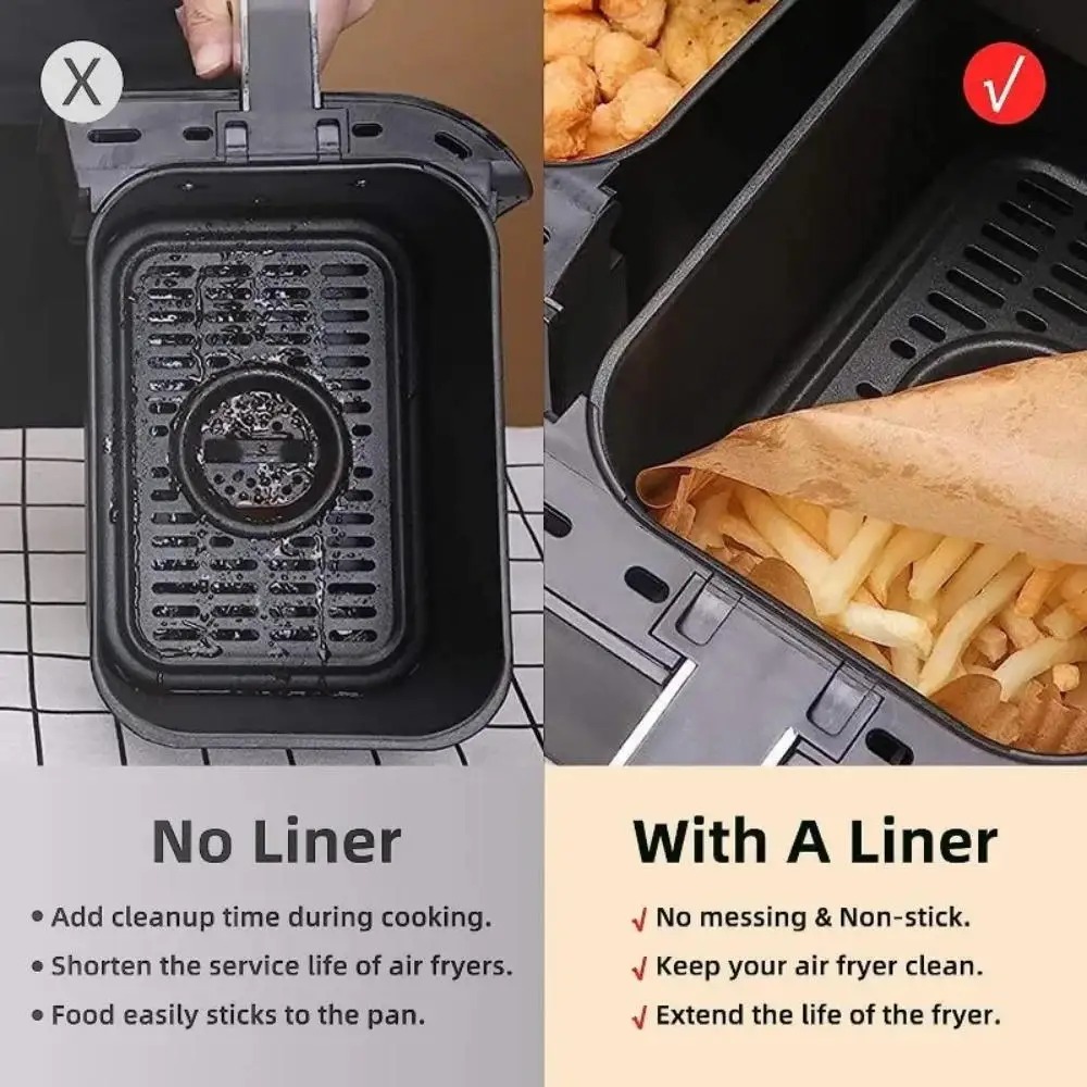 50/100 個使い捨てエアフライヤー紙長方形キッチンベーキ - Commercial Kitchen Pans review and price