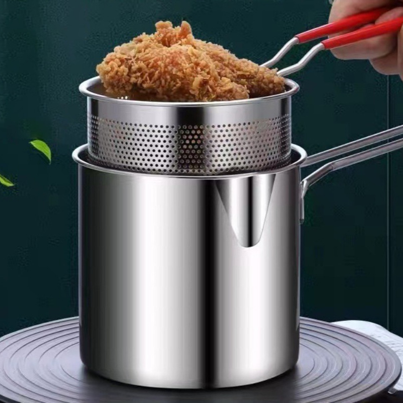 304 ステンレス鋼ディープフライヤーフライバスケット付き多 - Commercial Kitchen Pans review and price