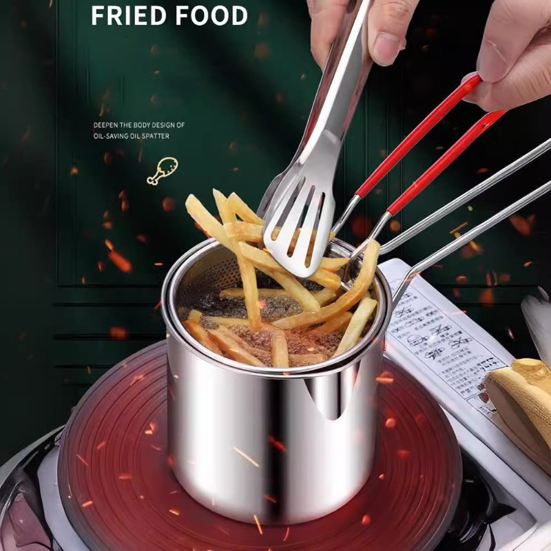 304 ステンレス鋼ディープフライヤーフライバスケット付き多 - Commercial Kitchen Pans review and price