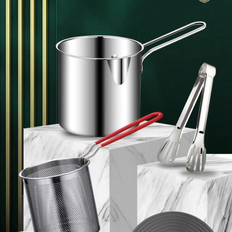 304 ステンレス鋼ディープフライヤーフライバスケット付き多 - Commercial Kitchen Pans review and price