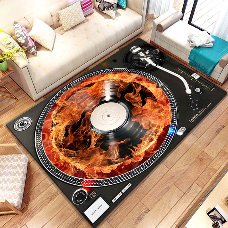 音楽ビニールディスクプレーヤーパターンラグカーペット寝室リビ - Commercial Kitchen Vinyl review and price