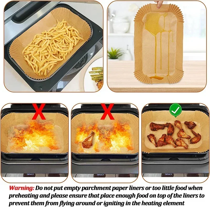 使い捨てエアフライヤー紙ノンスティックキッチンベーキングエア - Commercial Kitchen Pans review and price