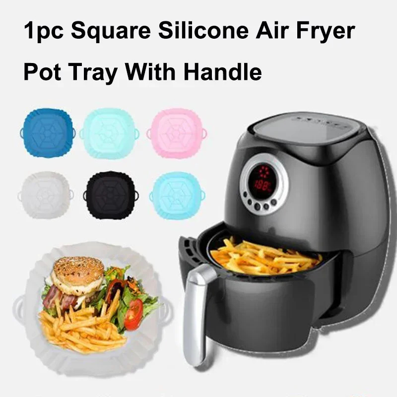 1PC シリコンエアフライヤーバスケット、ピザフライドチキン - Commercial Kitchen Pans review and price
