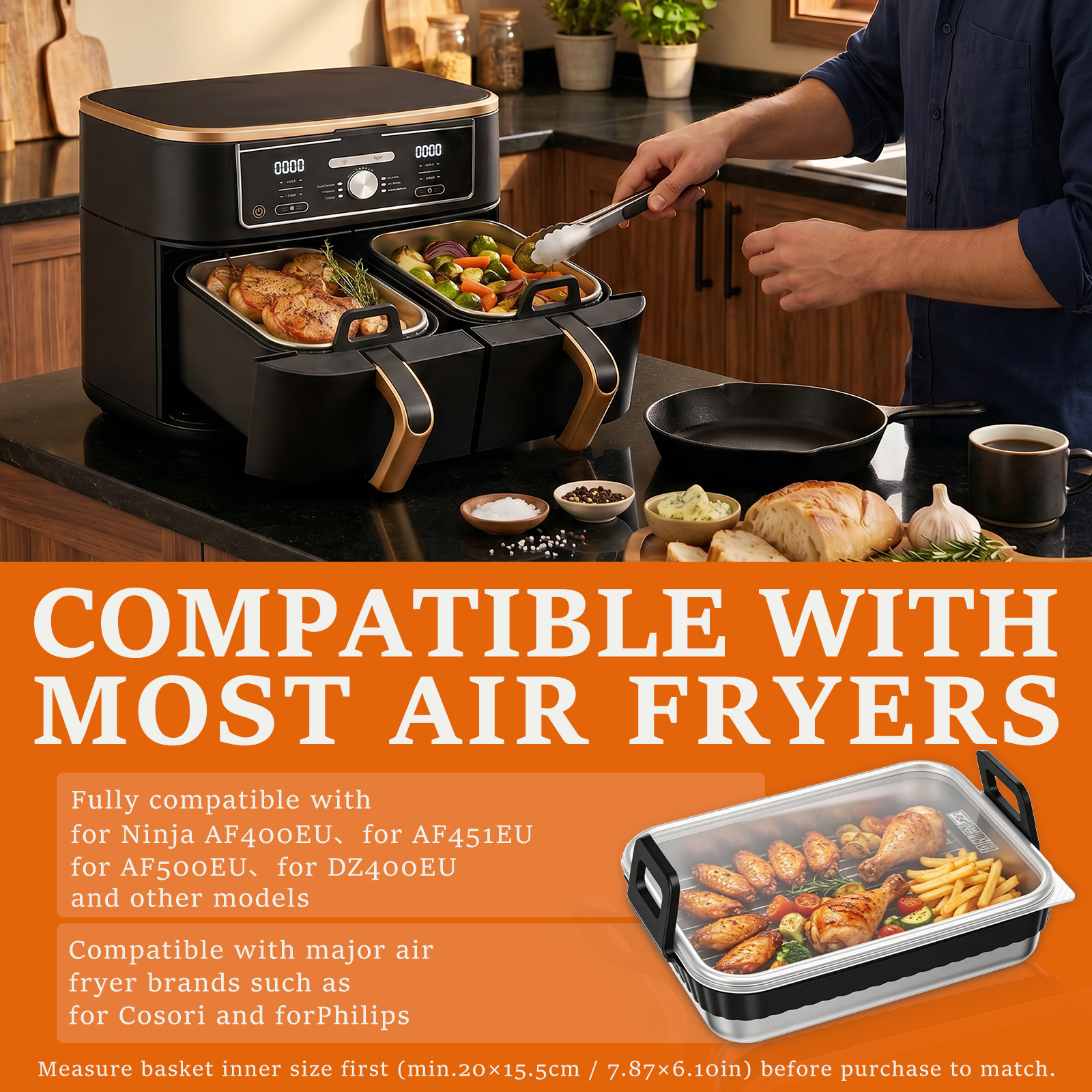 ステンレス製ベーキングパン、水切りラック付きエアフライヤーラ - Commercial Kitchen Pans review and price