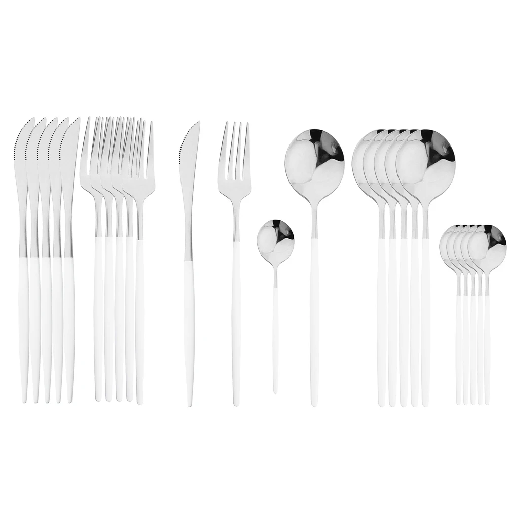 24 個ステンレス鋼食器セットキッチンフォークスプーンナイフ - Commercial Kitchen Knife Set review and price