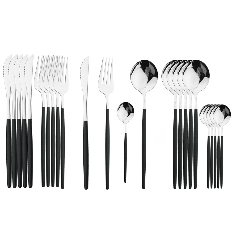 24 個ステンレス鋼食器セットキッチンフォークスプーンナイフ - Commercial Kitchen Knife Set review and price