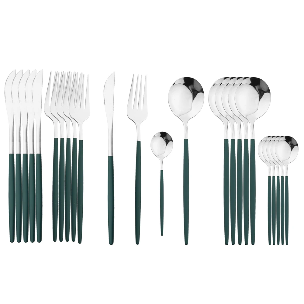 24 個ステンレス鋼食器セットキッチンフォークスプーンナイフ - Commercial Kitchen Knife Set review and price