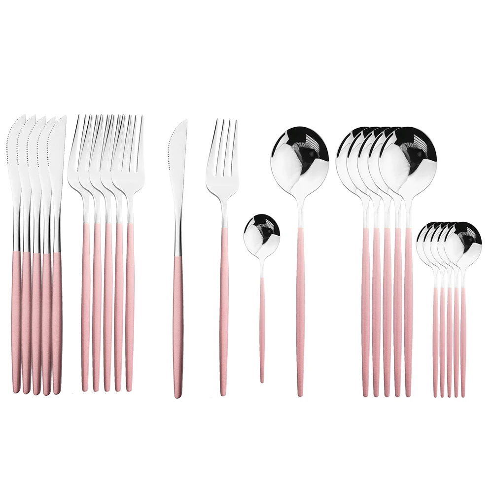 24 個ステンレス鋼食器セットキッチンフォークスプーンナイフ - Commercial Kitchen Knife Set review and price
