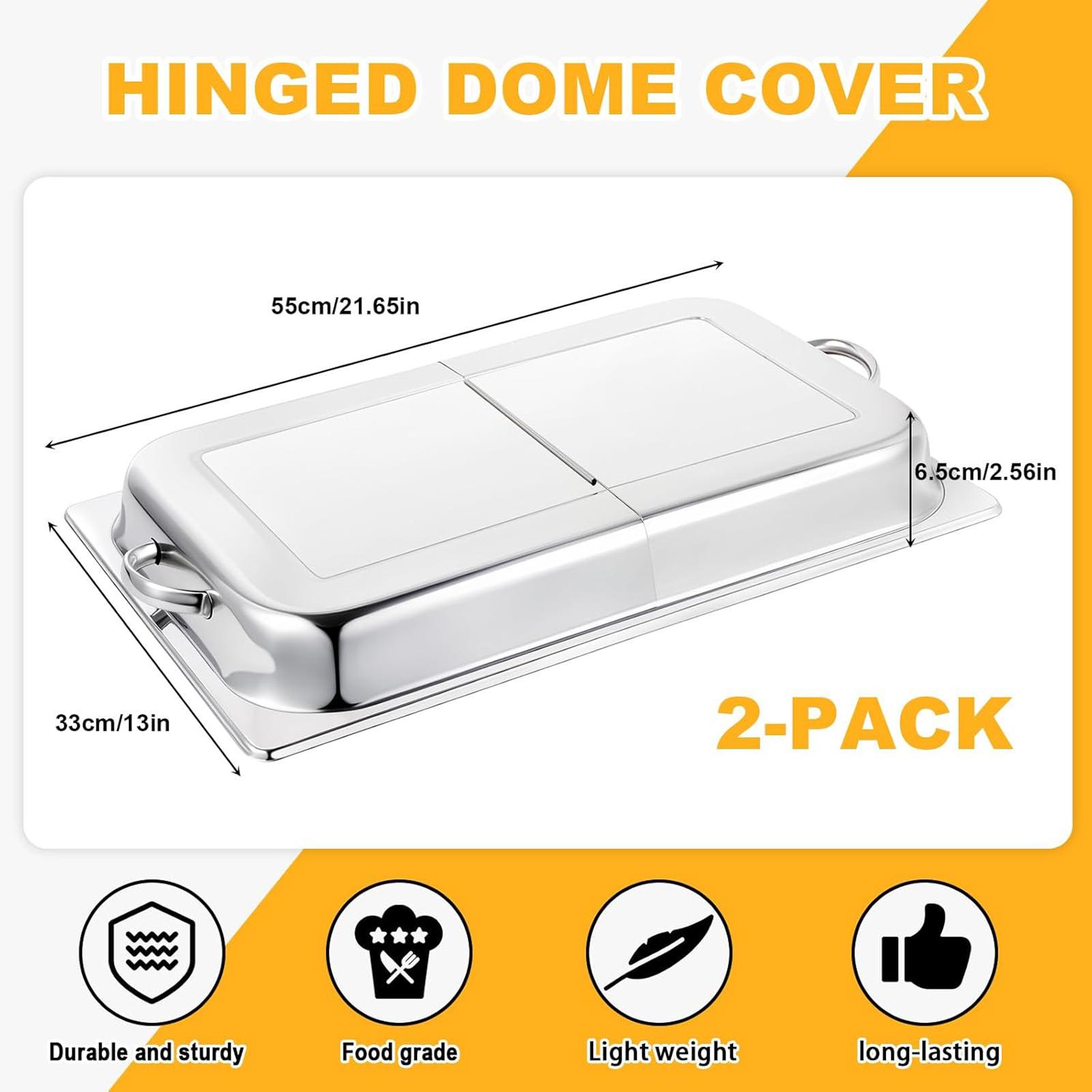 ステンレス製フードドーム、ヒンジ付き蓋、お手入れ簡単、多用途 - Commercial Kitchen Pans review and price
