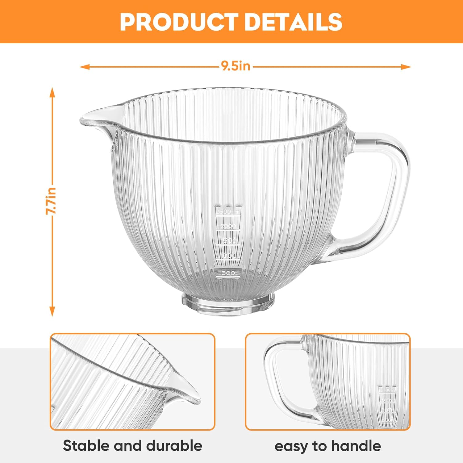 GVODE キッチンエイドミキサー用ガラスボウル、4.5-5 - Commercial Kitchenaid review and price