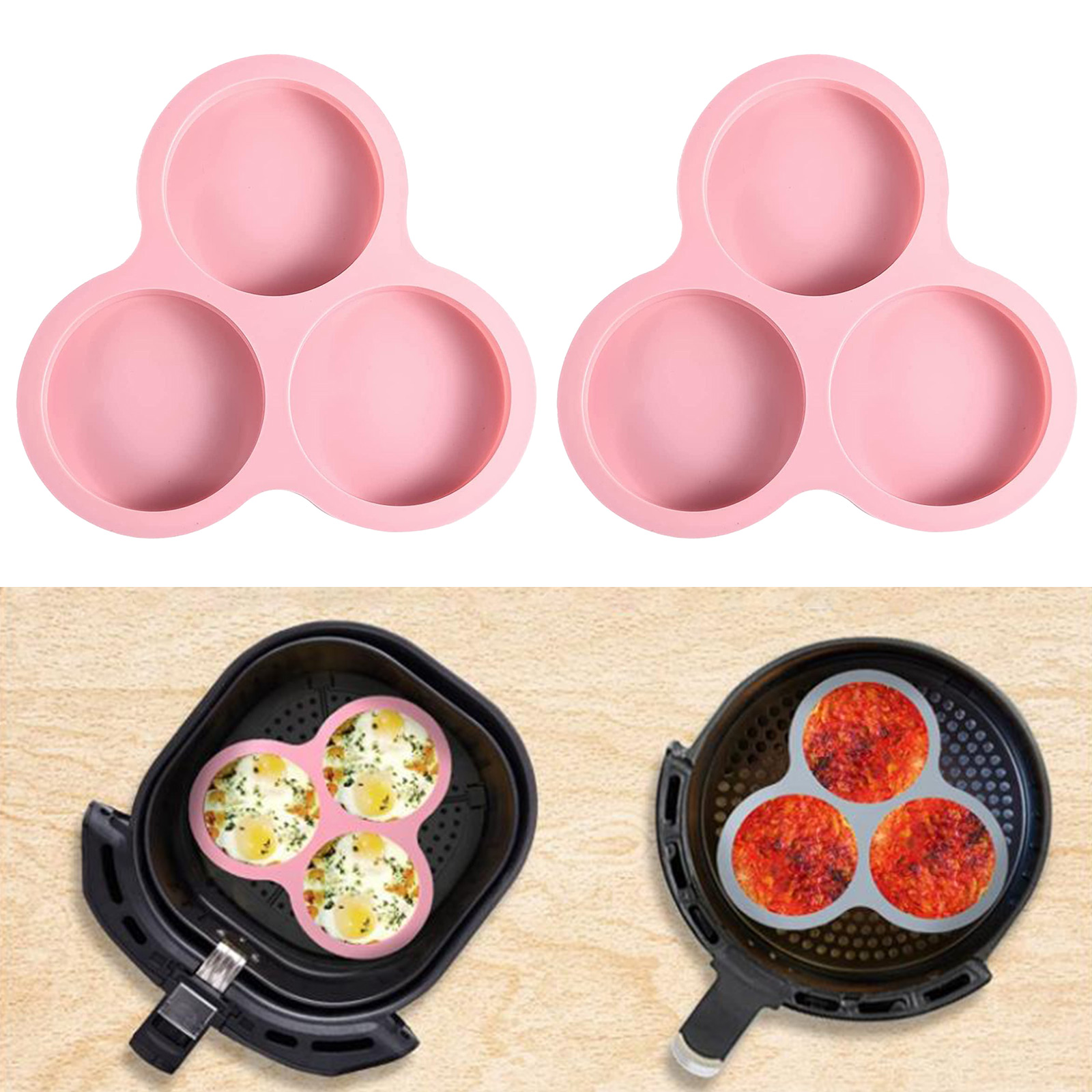 シリコンエアフライヤーモールド、3キャビティ、焦げ付き防止パ - Commercial Kitchen Pans review and price