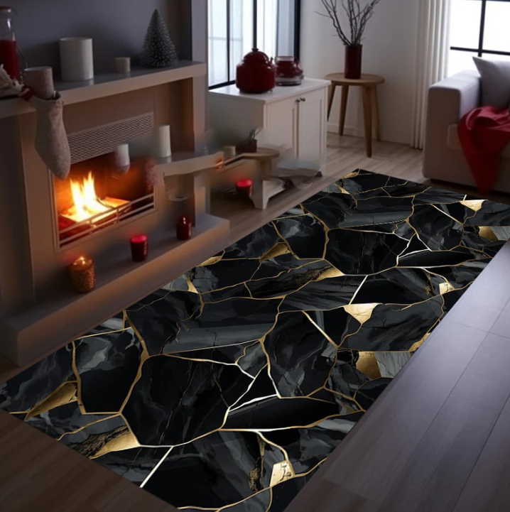 チェッカーボードビニールランナーラグ、黒と白の大理石タイルデ - Commercial Kitchen Vinyl review and price