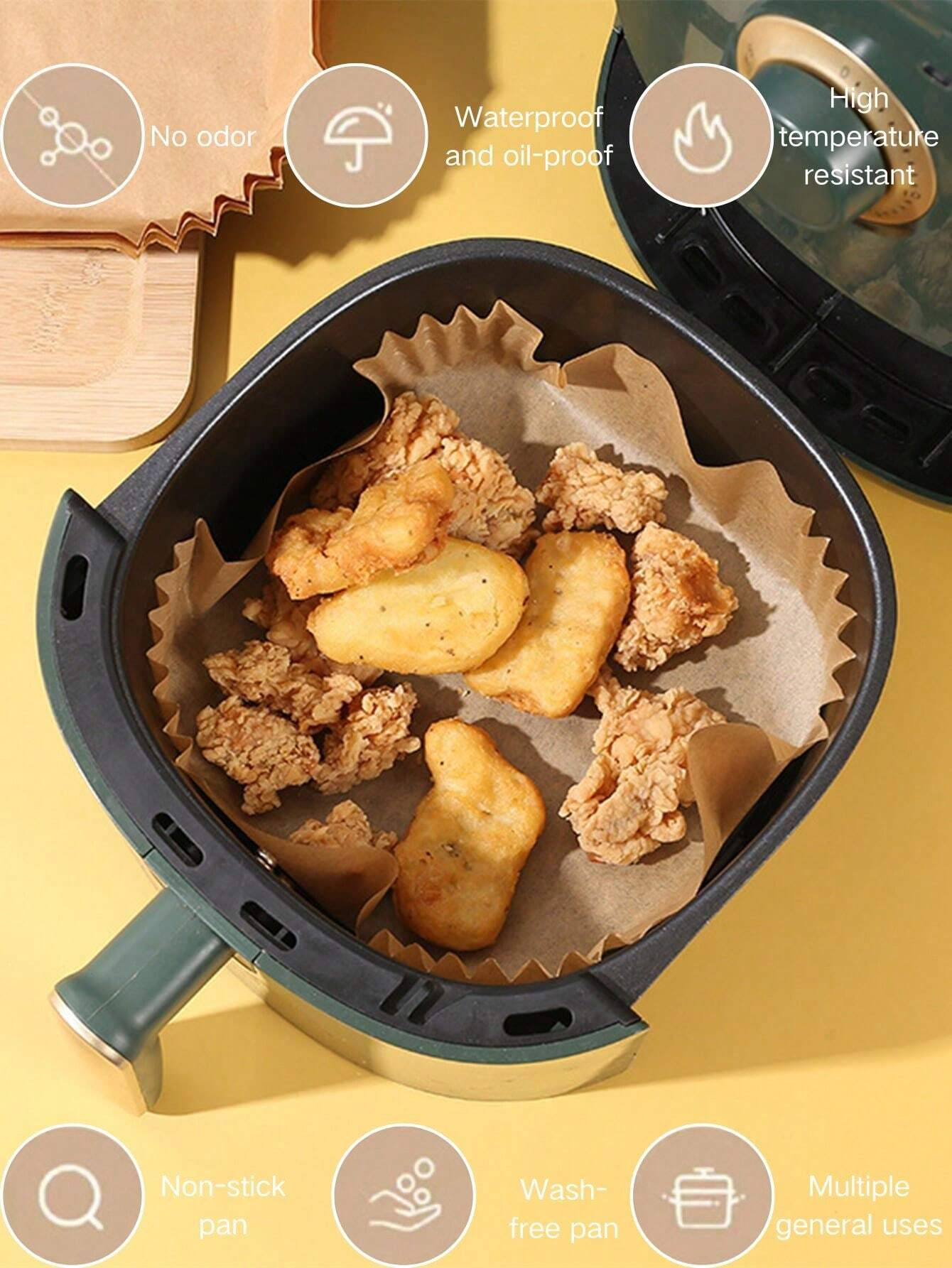 10-200 個使い捨てエアフライヤー紙ノンスティックキッチ - Commercial Kitchen Pans review and price
