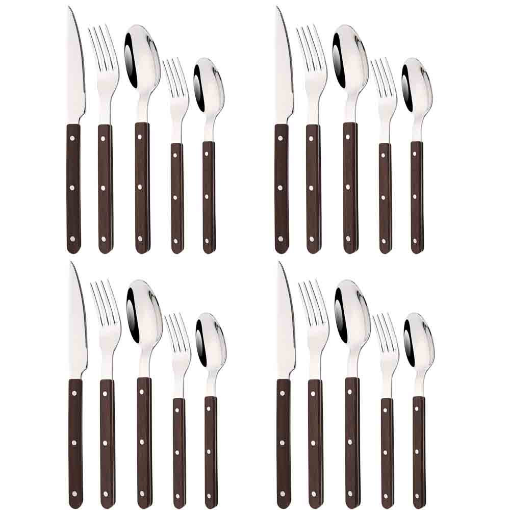 ステンレスカトラリーセット,模造木材,銀器,洋風ナイフ,フォ - Commercial Kitchen Knife Set review and price