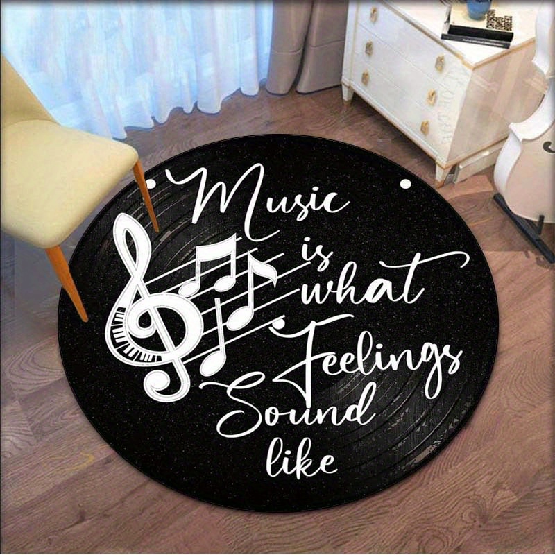 音楽ビニールレコードパターンラウンドラグ、リビングルーム、ベ - Commercial Kitchen Vinyl review and price