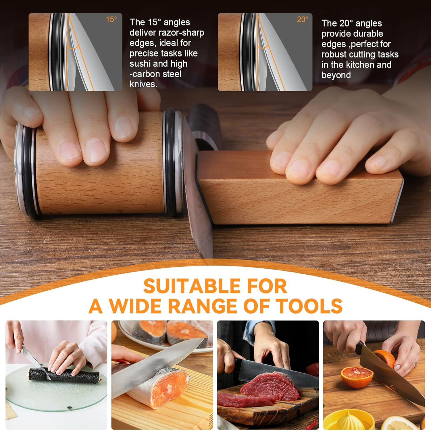 磁気ホルダー付きローリングナイフ研ぎ器、ダイヤモンド研ぎ石、 - Commercial Kitchen Knife Set review and price